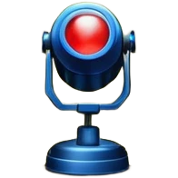An emoji of stage lights shining brightly. Multiple spotlights in different colors (blue, yellow, red) angled towards a stage, creating a dramatic and concert-like atmosphere. Beams of light cutting through the darkness with a slight glow effect emoji