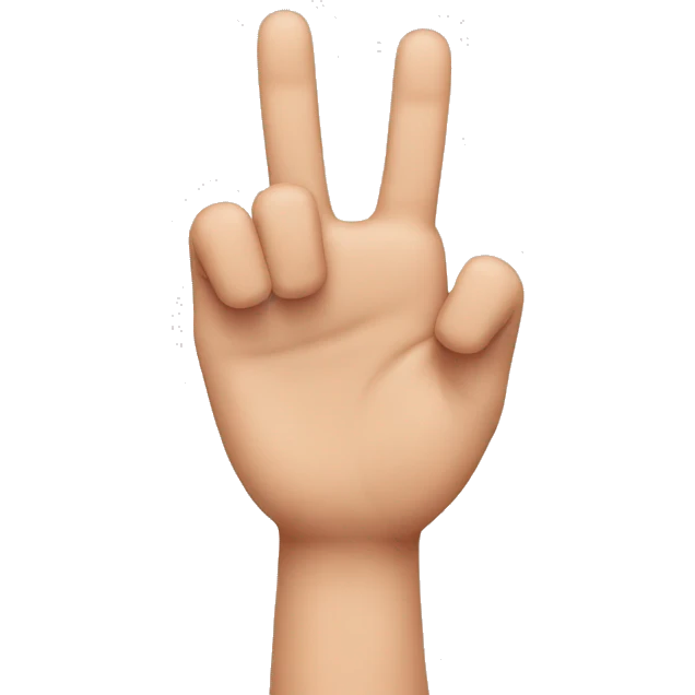 Three fingers raised pinky and thumb touching emoji