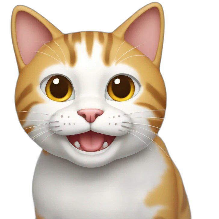 happy cat using computet emoji