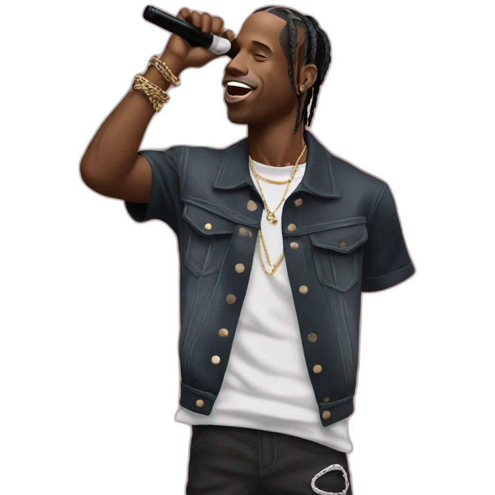 Travis Scott with a mike emoji