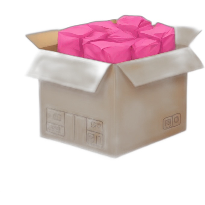 Caja de envio en rosa emoji