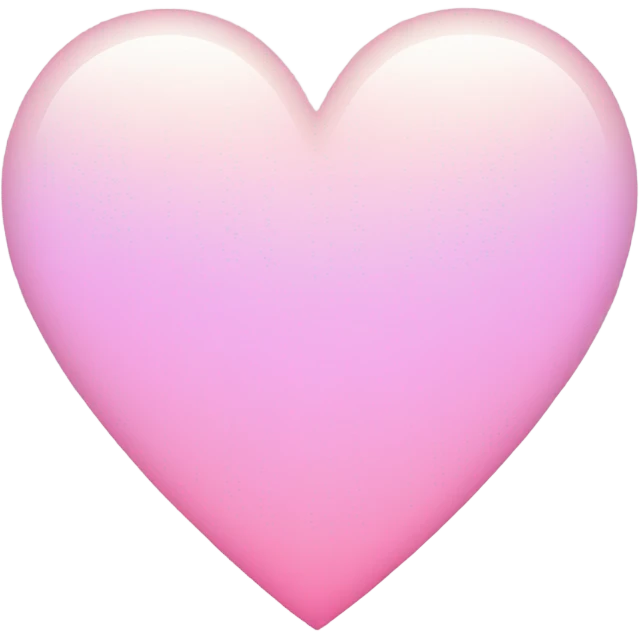 Emoji style light pink heart with a gradient to white downwards emoji