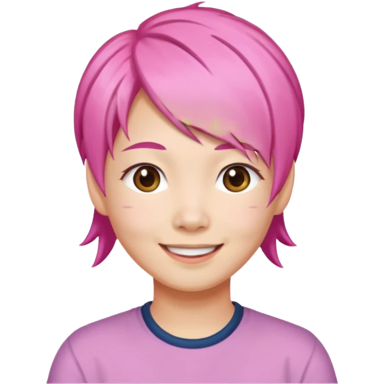 asian emoji face withpink hair  emoji