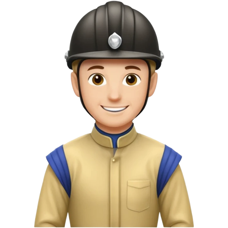 horse jockey male face happy emoji