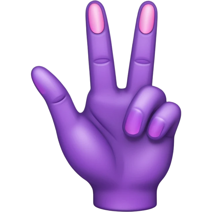 Purple middle finger emoji