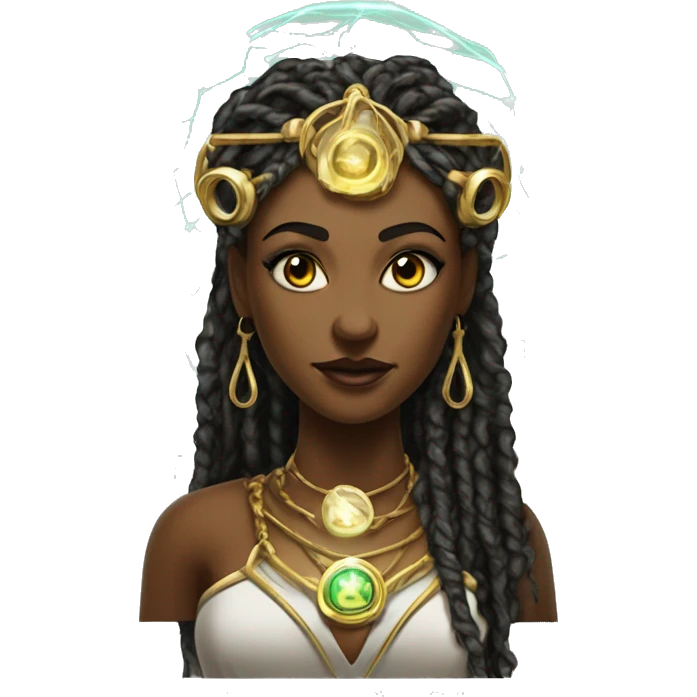 Technomancy Goddess is a mystical being who controls both magic and technology. She can cast spells on technological networks. Her powers blend the ancient art of magic with advanced cybernetics and technology. She can command machines emoji