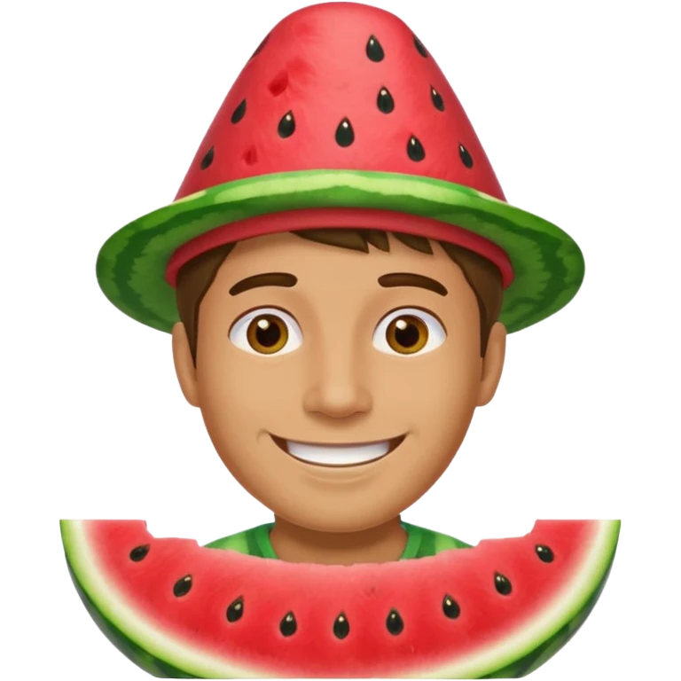 man with watermelon hat emoji