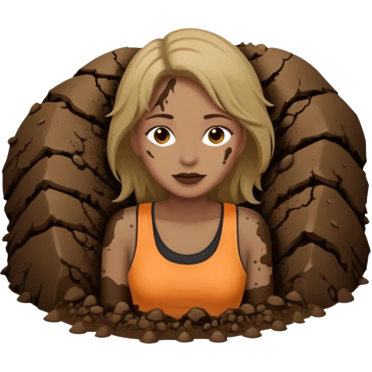 mujer tirada en el lodo emoji