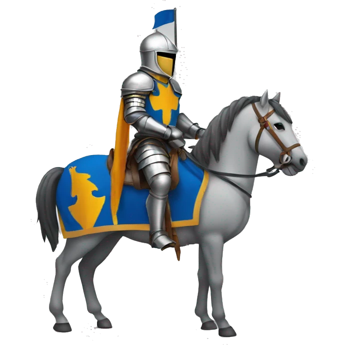 Knight in a horse with a flag emoji
