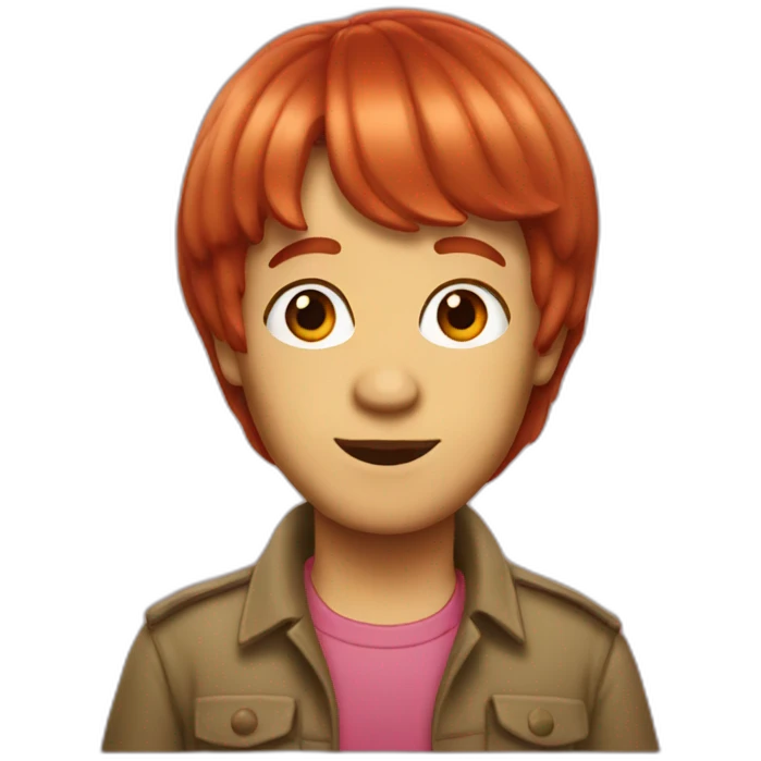 scooby with red hair wig and bangs emoji