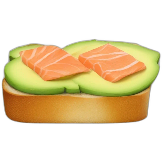 toast with avocado and salmon emoji