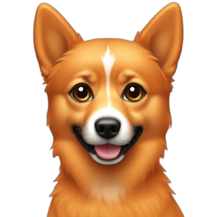 an orange spitz dog with a black muzzle emoji