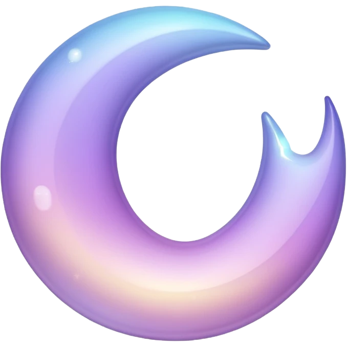 Sparkly glossy Pastel lilac-gradient crescent emoji