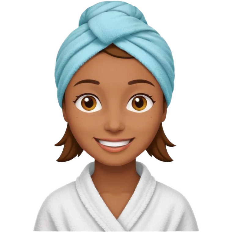 Mujer morena con en toalla en la cabeza emoji
