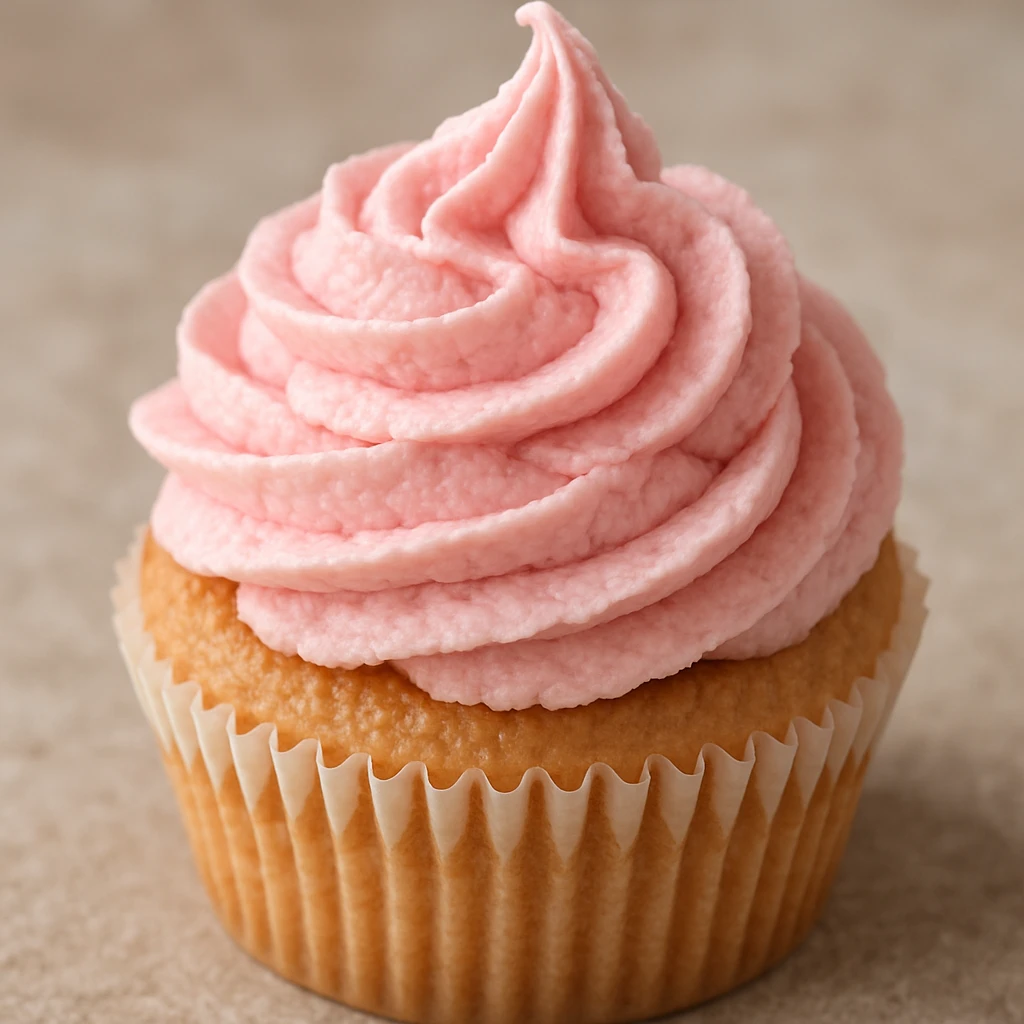 Cupcake with pink icing emoji