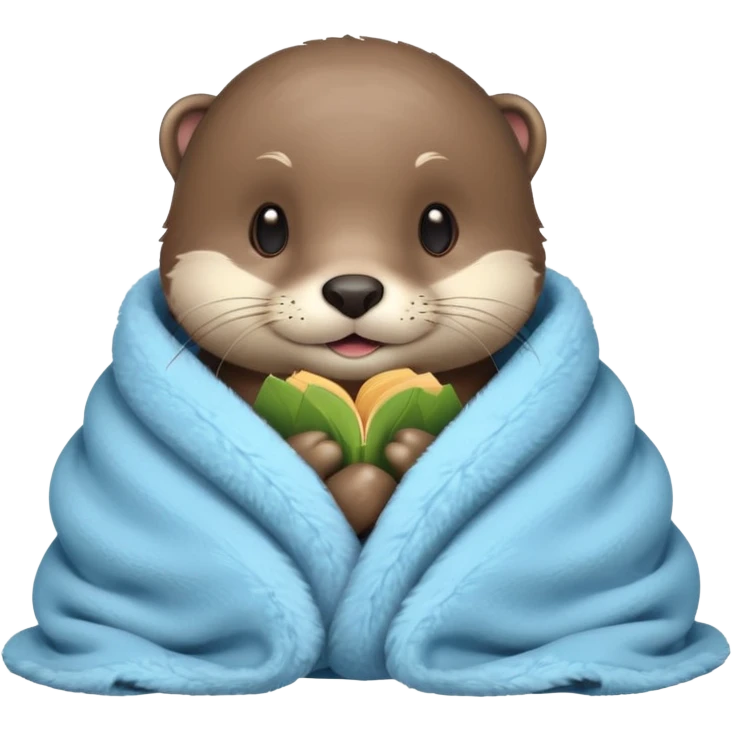 otter cozy in blanket emoji