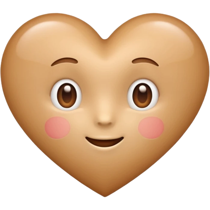 Cute light brown heart emoji emoji