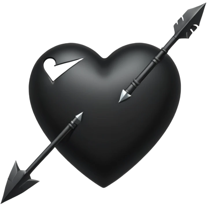 Corazón negro con una flecha emoji