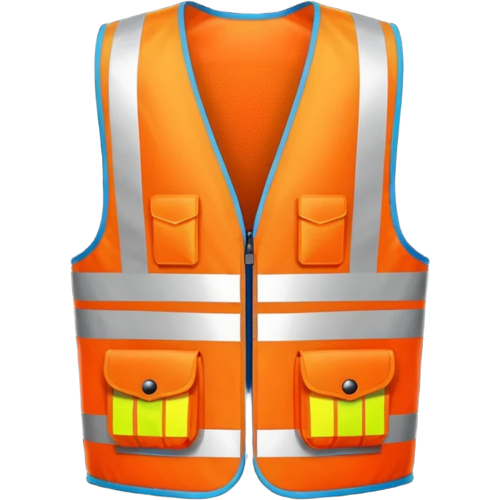 Safety Vest, neon orange reflective emoji