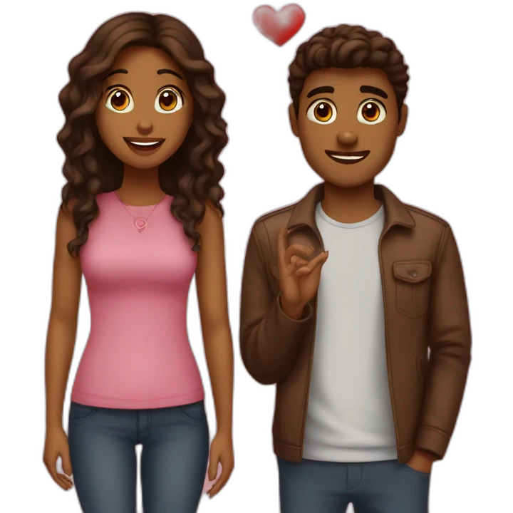 A brown girl asking a guy to be her valentine  emoji