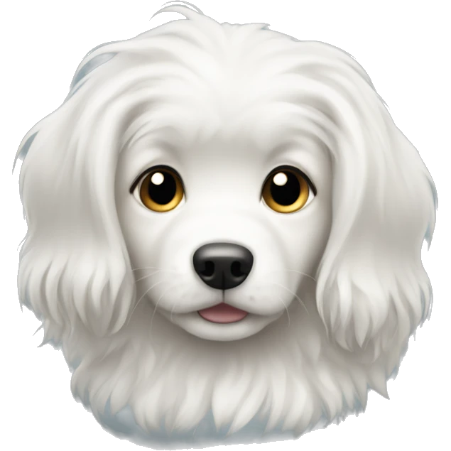 Long haired white puppy emoji