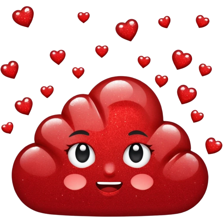 red glitter dislike emoji