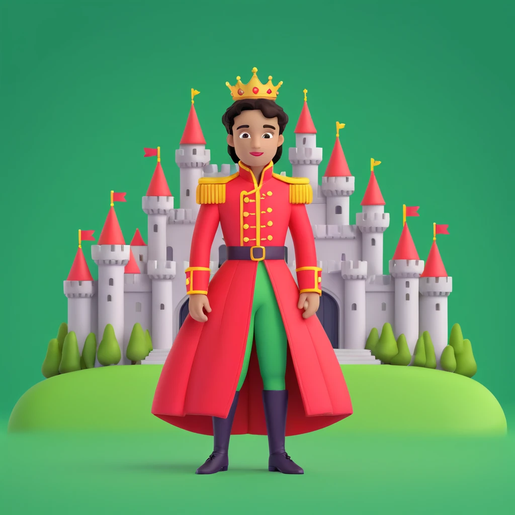 prince in red dress, royal castle background emoji