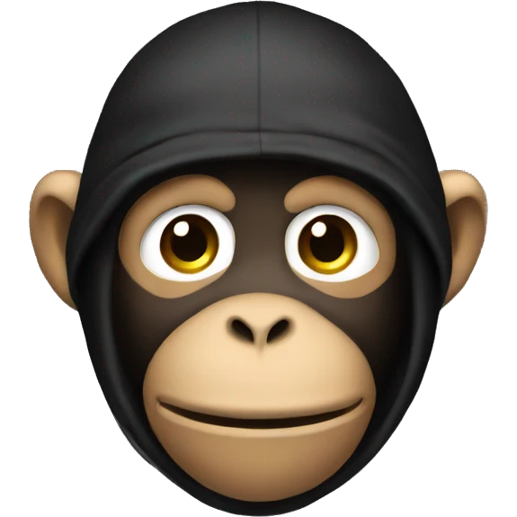 Monkey wearing a black ski mask  emoji