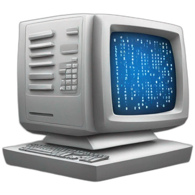 computer with binary code emoji