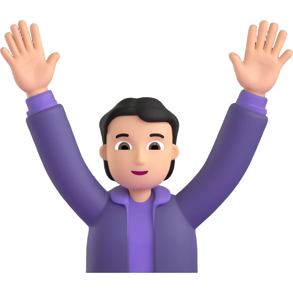 person raising hands in celebration reaching goal emoji