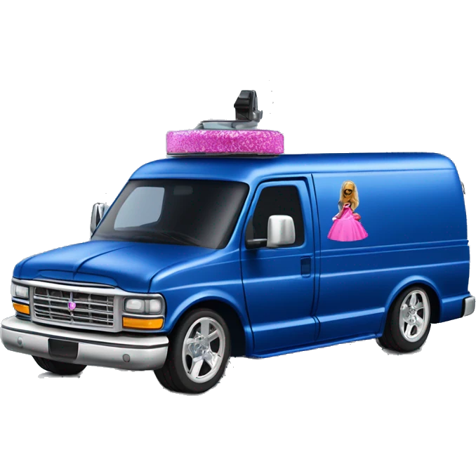 Dark blue Barbie themed lowrider armored truck  emoji
