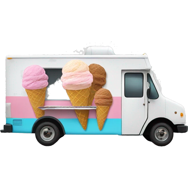 Side view 20ft. Ice Cream Truck emoji