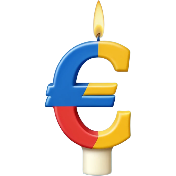 Letter € birthday candle  emoji