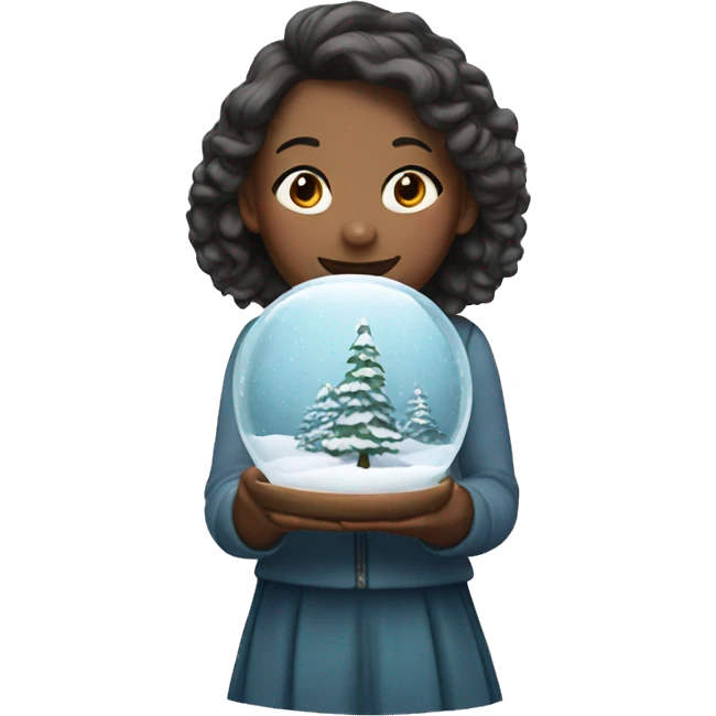 A girl with a snow globe emoji