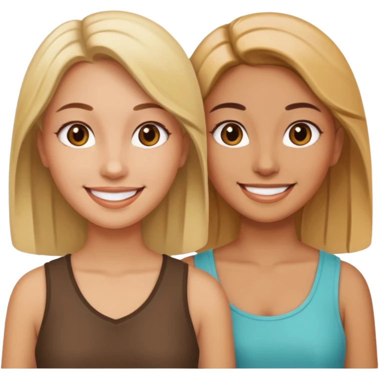 Dos mujeres juntas que una sea de color trigueña y de color blanca emoji