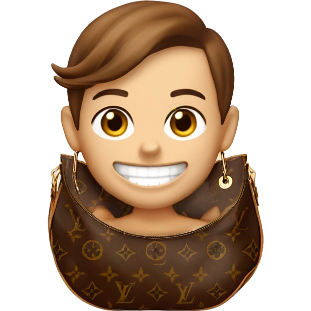 Neverful Louis Vuitton mm brown colour and smile emoji