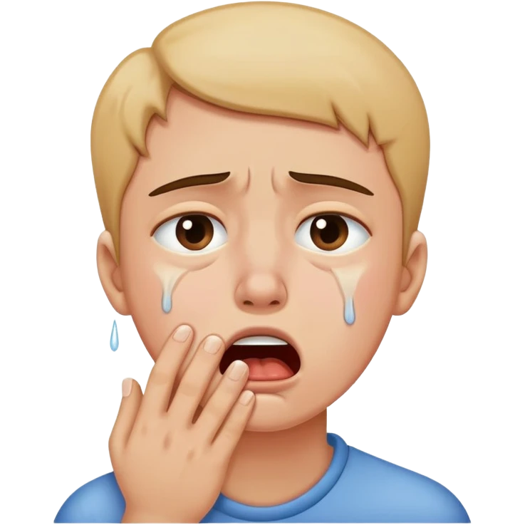 Choking your self while crying  emoji