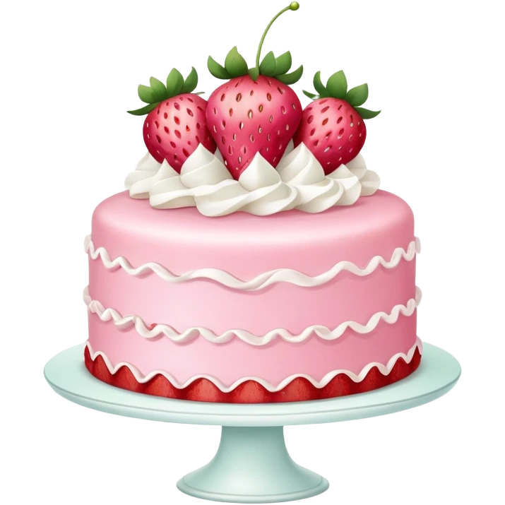 pink vintage coquette strawberry cake  emoji