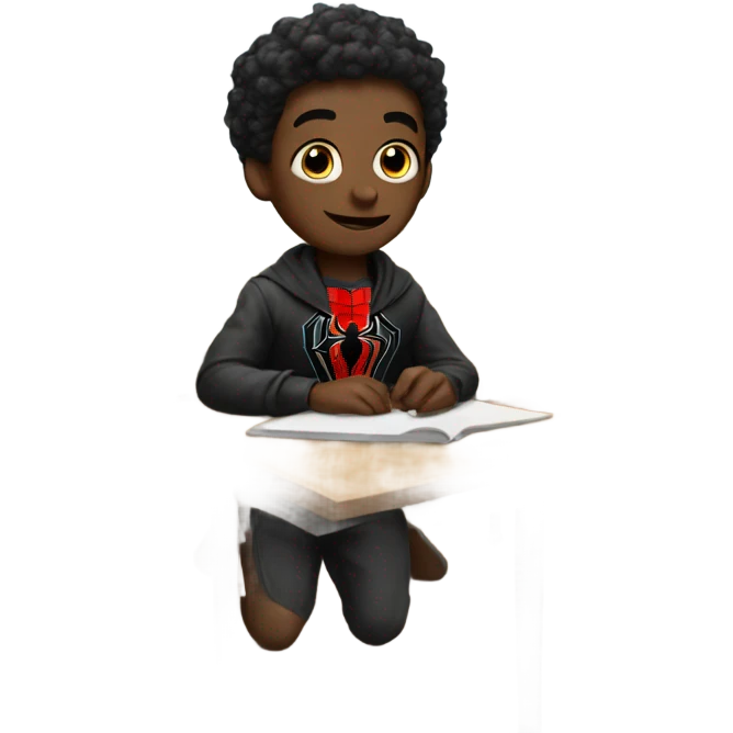 black spider-man go to school  emoji