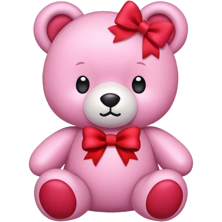pink stuffed bear with bow emoji