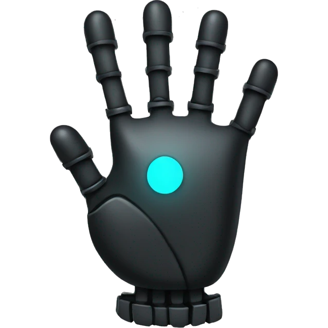 black robotic peace hand emoji
