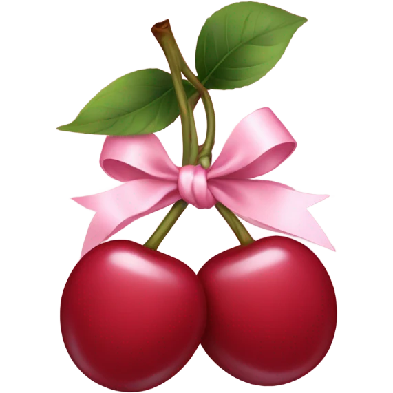 Cherrys with light pink bows on top emoji