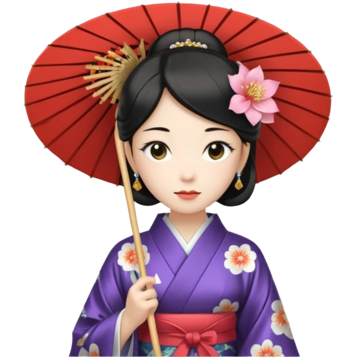 Japanese Princess with paper umbrella emoji