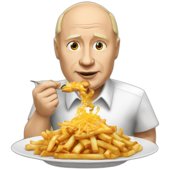 Vladimir poutine qui mange une poutine emoji