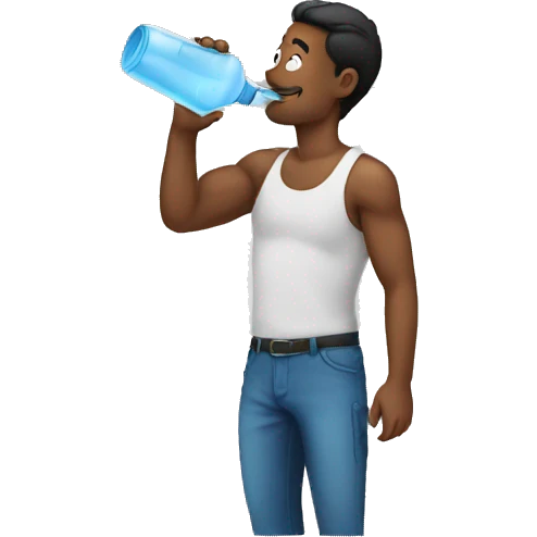 The Man Drink A Water  emoji