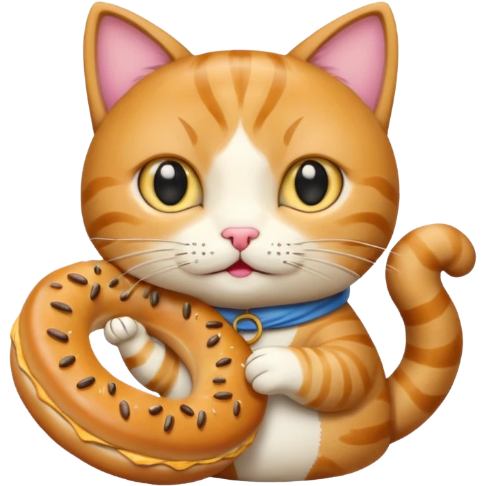 cat holding bagel emoji