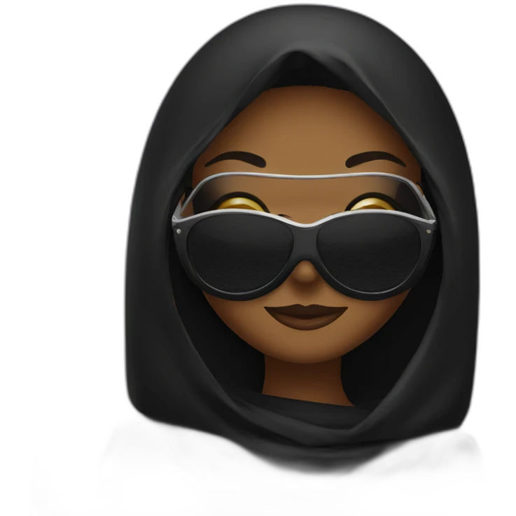 black veiled woman with mask and sunglass emoji