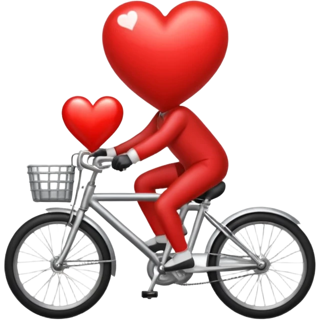 a heart emoji riding a bicycle emoji