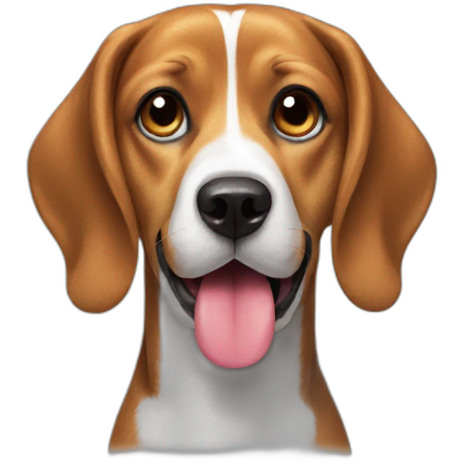 beagle sticking tongue out emoji