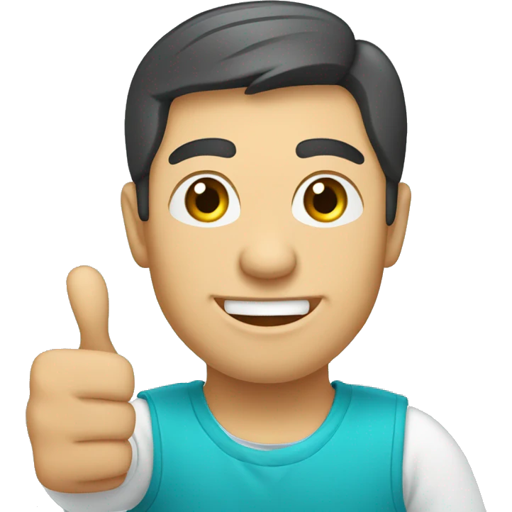 Kazakhstan man shows thumbs up emoji